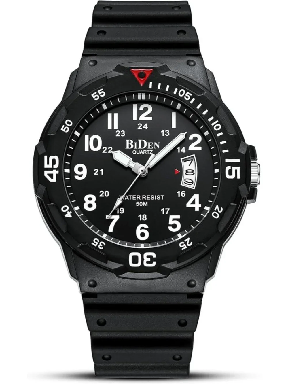 Men's Black Buckle Crosshair Analog Quartz Waterproof Luminous Wrist Round Watch